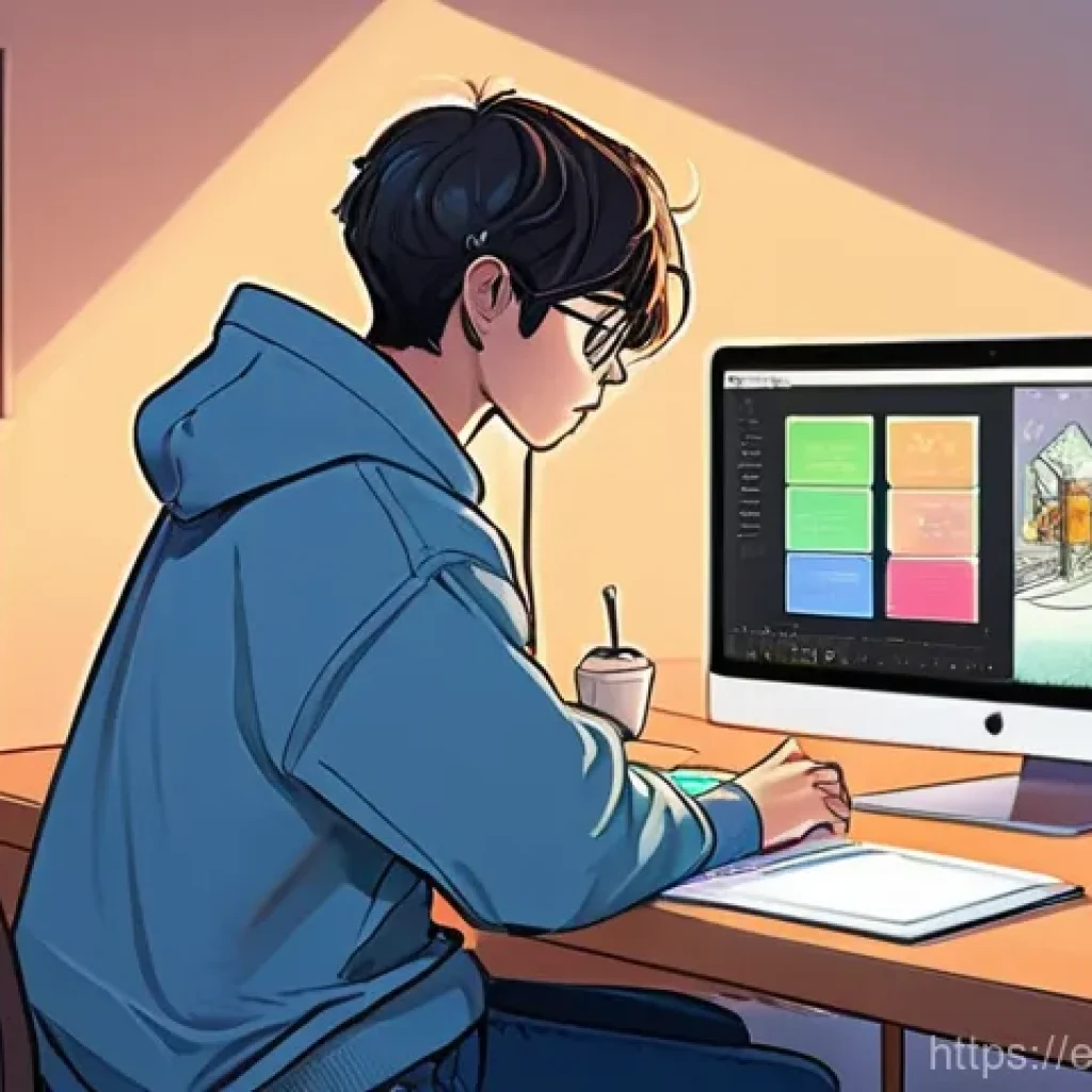 웹툰 제작 툴 비교 - **Prompt:** A young, determined webtoon artist, wearing comfortable casual clothes like a hoodie and...