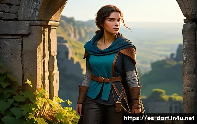 디지털아트 캐릭터 채색 기법 - **Prompt 1: "The Adventurer's Dawn"**
A vibrant, full-body digital painting of a female adventur...