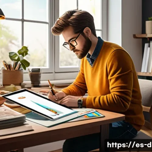 Home 31 디지털아트 커미션 가격 책정법 - A professional digital artist’s workspace showing a detailed scene with a high-resolution drawing ta...