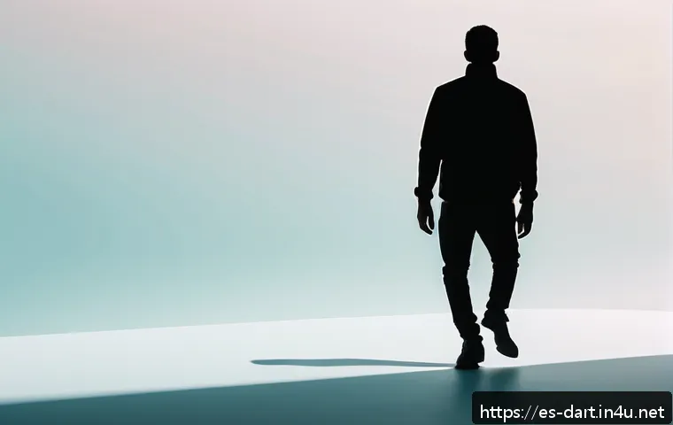 디지털아트 실루엣 디자인 중요성 - A minimalist digital art piece showcasing a single, bold human silhouette in motion against a soft g...